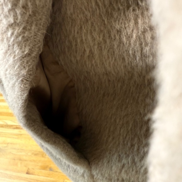 Vintage 80s Statement Taupe Wool & Leather Maxi Coat w/ Ornate Braided Trim - Picture 10 of 16